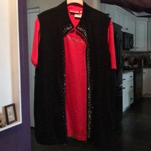 Quicker Factory XL 2 piece Tee and zipper vest